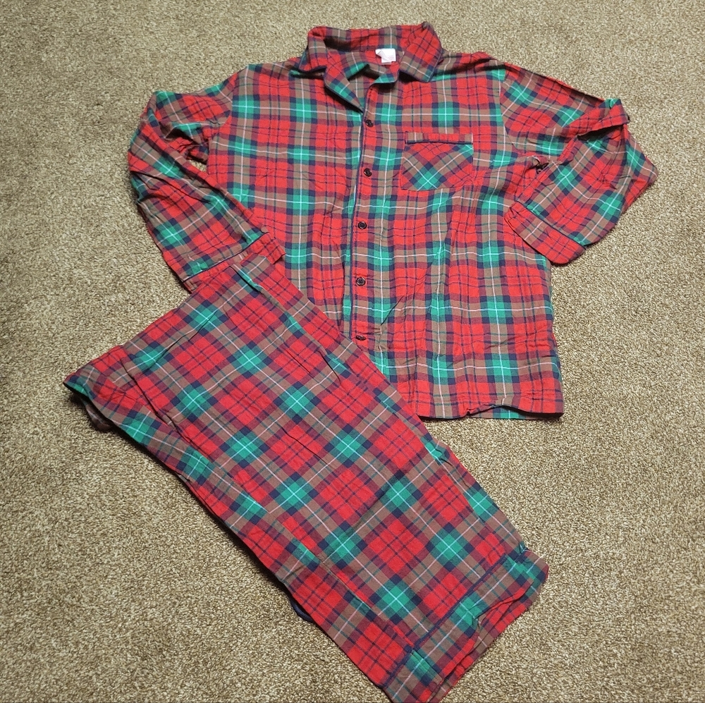 Wondershop Men's Plaid Pajama Set - Red and Green